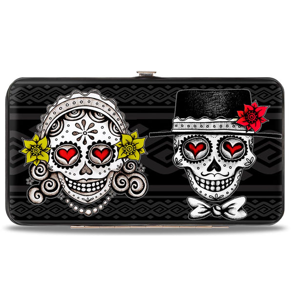 Buckle-Down Hinged Wallet - Los Novios Black Gray White Multi Color