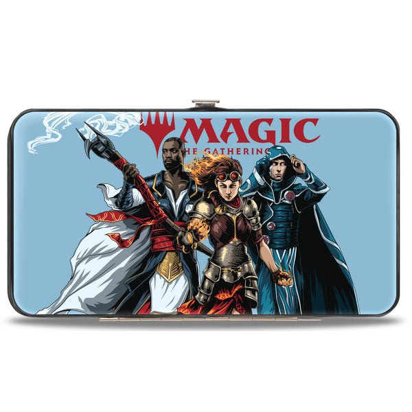 Buckle-Down Hinged Wallet - MAGIC THE GATHERING Three Planeswalker Group Pose and Title Logo Light Blue