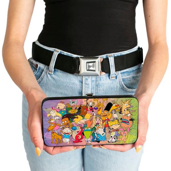 Buckle-Down Hinged Wallet - Nick 90's 24-Character Group Pose + CLOSE-UP Fade Multi Color