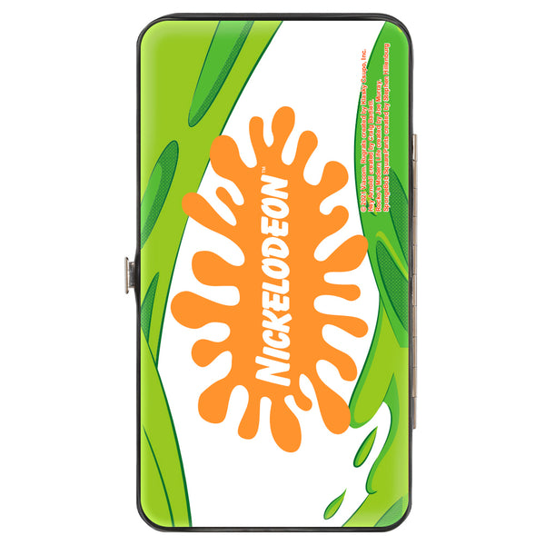Buckle-Down Hinged Wallet - Nick 90's 9-Character Mash Up Collage + NICKELODEON Splat Logo White