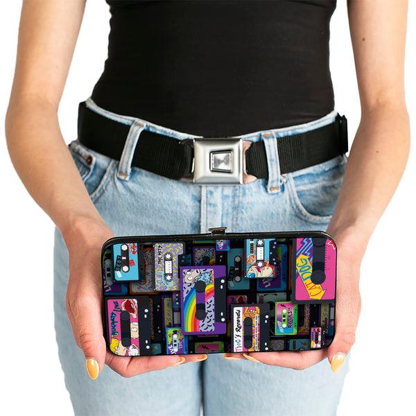 Buckle-Down Hinged Wallet - Nick 90's Rewind Mash Up Cassette Tapes Collage Black