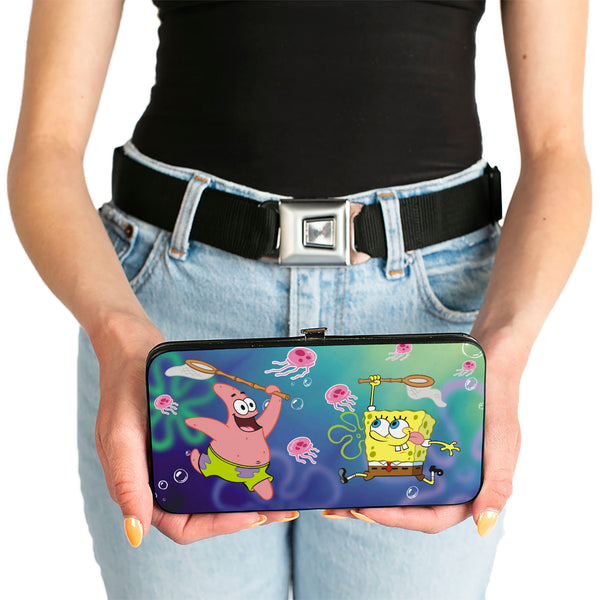 Buckle-Down Hinged Wallet - Patrick Starfish & SpongeBob Jellyfishing + Jellyfish Catch Pose