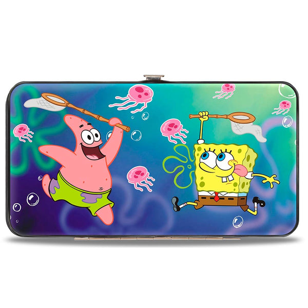 Buckle-Down Hinged Wallet - Patrick Starfish & SpongeBob Jellyfishing + Jellyfish Catch Pose