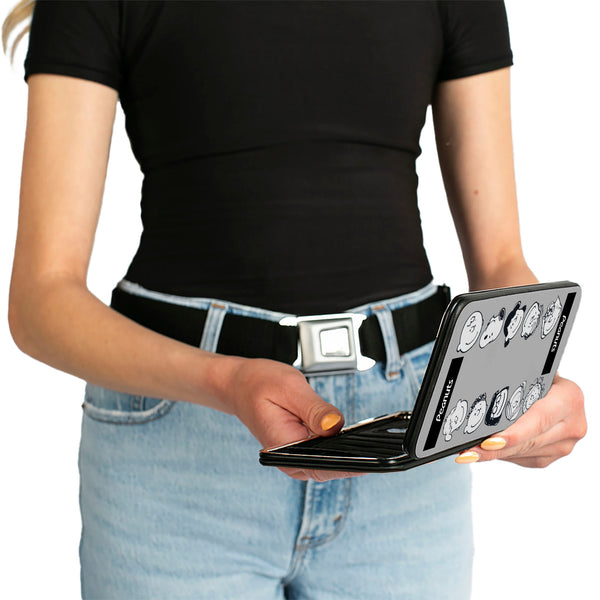 Buckle-Down Hinged Wallet - Peanuts Gang Ten Character Faces Gray/Black/White