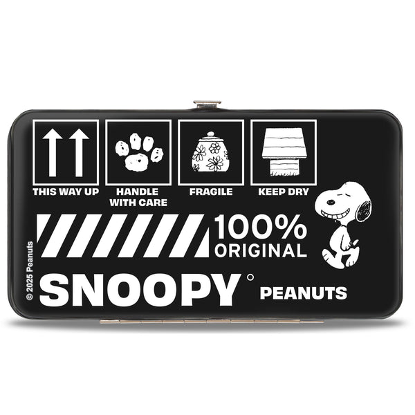 Buckle-Down Hinged Wallet - Peanuts SNOOPY Care Symbols 100% ORIGINAL Black/White