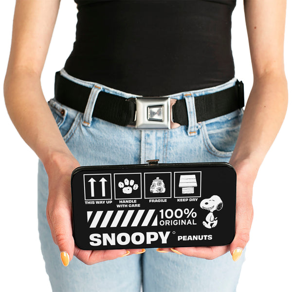 Buckle-Down Hinged Wallet - Peanuts SNOOPY Care Symbols 100% ORIGINAL Black/White