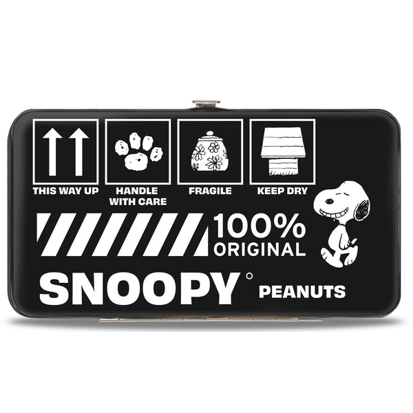 Buckle-Down Hinged Wallet - Peanuts SNOOPY Care Symbols 100% ORIGINAL Black/White