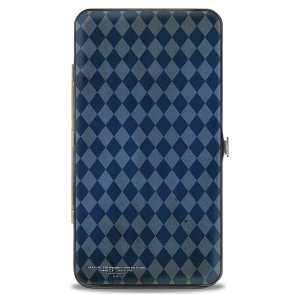 Buckle-Down Hinged Wallet - RAVENCLAW Crest Stripes Diamonds Blues Gold
