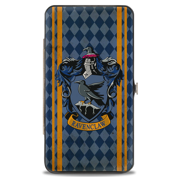 Buckle-Down Hinged Wallet - RAVENCLAW Crest Stripes Diamonds Blues Gold