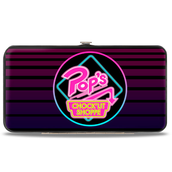 Buckle-Down Hinged Wallet - Riverdale POP'S CHOCK'LIT SHOPPE Logo Stripes Black Pinks Blues