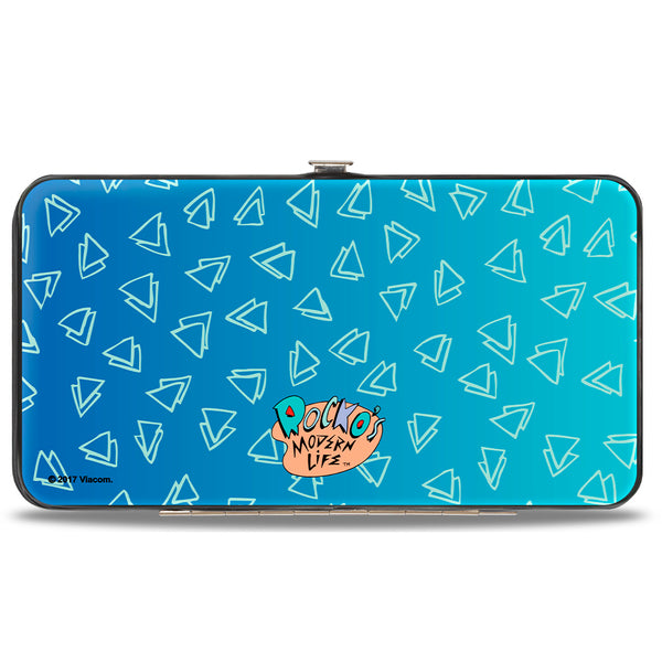 Buckle-Down Hinged Wallet - Rocko's Modern Life Spunky Pose + Logo Blues White