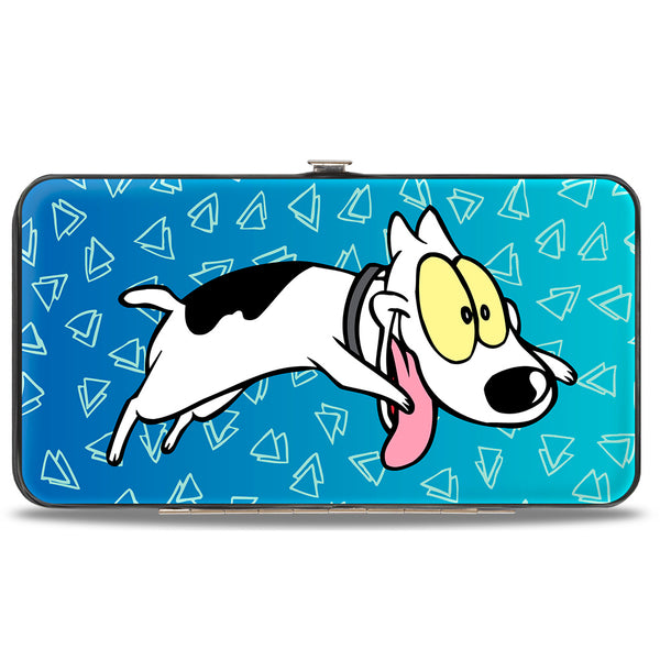 Buckle-Down Hinged Wallet - Rocko's Modern Life Spunky Pose + Logo Blues White