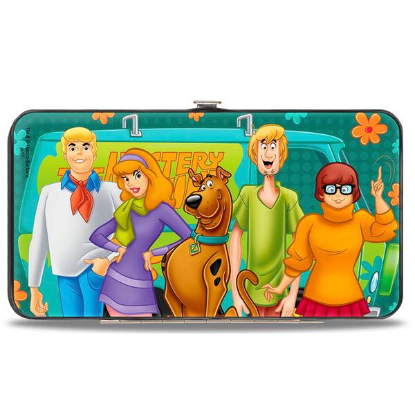 Buckle-Down Hinged Wallet - Scooby Doo 5-Character Group Pose W Mystery Machine Turquoise Blues Orange