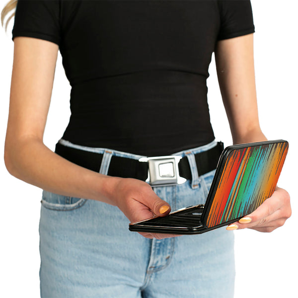 Buckle-Down Hinged Wallet - Scribble Zarape Fade Brown/Multi Color