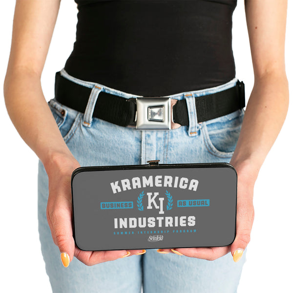 Buckle-Down Hinged Wallet - Seinfeld Kramer KRAMERICA INDUSTIES Logo Grays Blue
