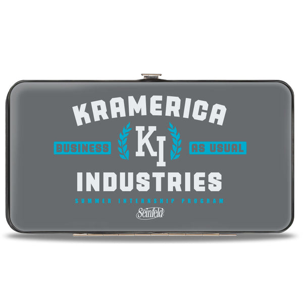 Buckle-Down Hinged Wallet - Seinfeld Kramer KRAMERICA INDUSTIES Logo Grays Blue