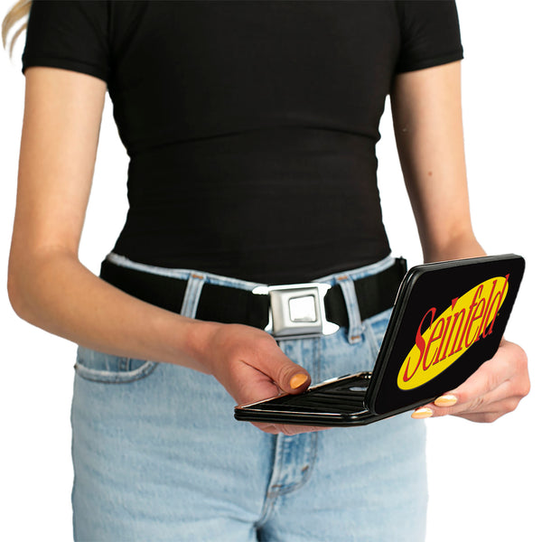 Buckle-Down Hinged Wallet - SEINFELD Spotlight Logo Black Yellow Red