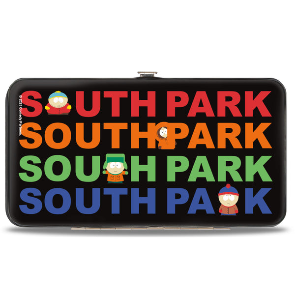 Buckle-Down Hinged Wallet - SOUTH PARK Boys Peeking Pose And Title Logo Stacked Black/Multi Color