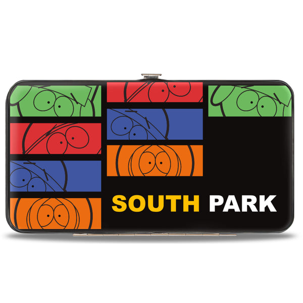 Buckle-Down Hinged Wallet - SOUTH PARK Boys Sketch Blocks and Pose Monogram Black/Multi Color