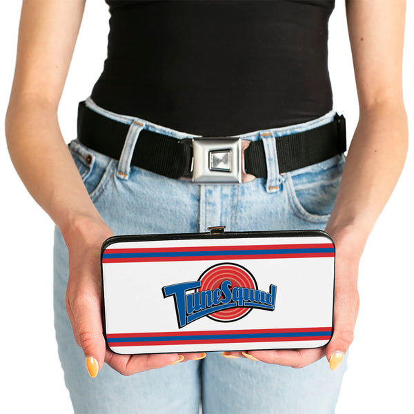 Buckle-Down Hinged Wallet - Space Jam TUNE SQUAD Logo Stripe White Red Blue