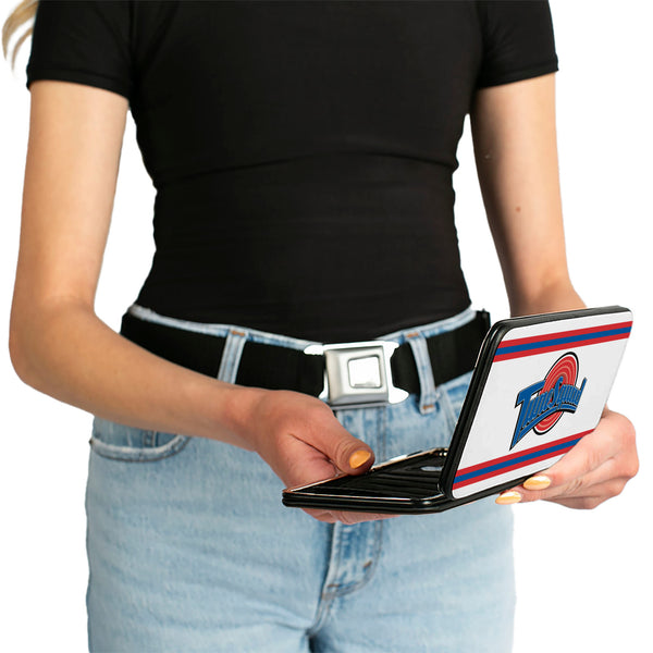 Buckle-Down Hinged Wallet - Space Jam TUNE SQUAD Logo Stripe White Red Blue