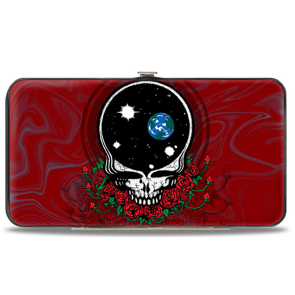 Buckle-Down Hinged Wallet - Space Your Face Swirl Red Grays