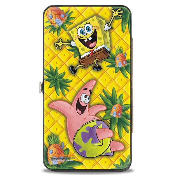 Buckle-Down Hinged Wallet - SpongeBob Pineapple Eyes + SpongeBob & Patrick Starfish Pose Pineapple Gold