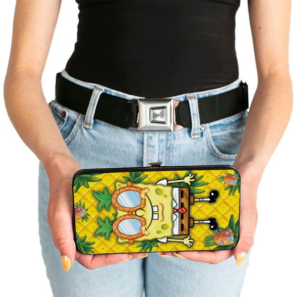 Buckle-Down Hinged Wallet - SpongeBob Pineapple Eyes + SpongeBob & Patrick Starfish Pose Pineapple Gold