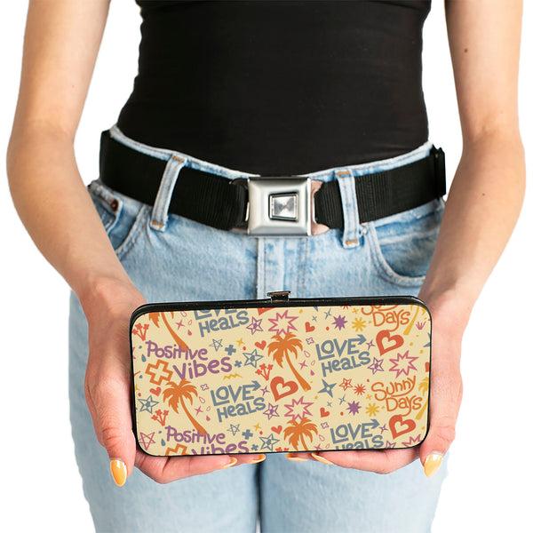 Buckle-Down Hinged Wallet - Summer Harmony Collage Beige/Multi Color
