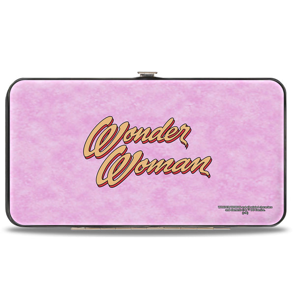 Buckle-Down Hinged Wallet - Superman Wonder Woman Issue #14 Sitting Under Tree Variant Cover Pose + WONDER WOMAN Script Pink