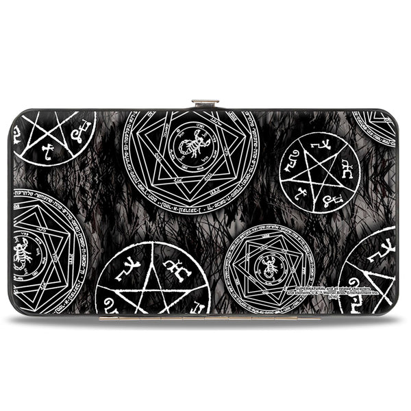 Buckle-Down Hinged Wallet - Supernatural Devil's Trap Pentagrams Grays Black White