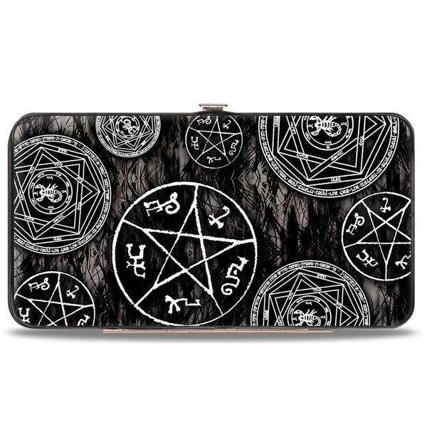 Buckle-Down Hinged Wallet - Supernatural Devil's Trap Pentagrams Grays Black White