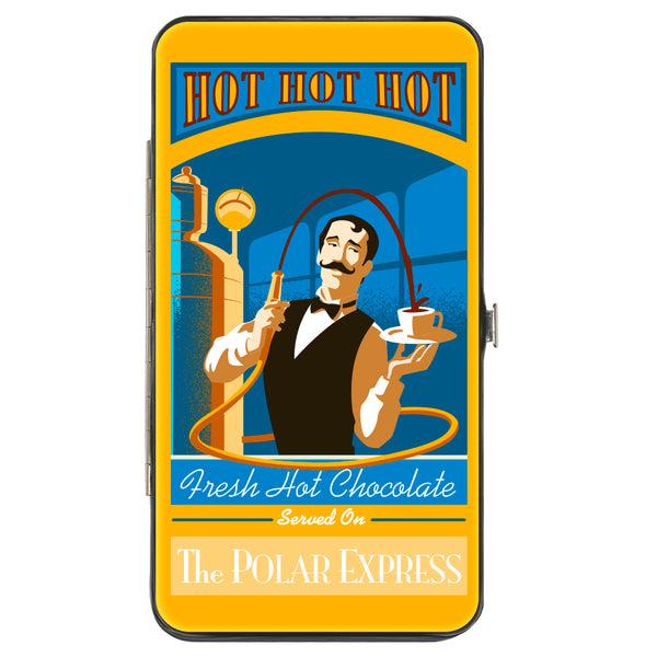 Buckle-Down Hinged Wallet - THE POLAR EXPRESS Hot Chocolate Waiter Yellows Blues Red