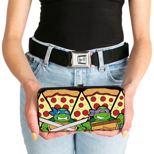 Buckle-Down Hinged Wallet - Turtle Battle Poses Pizza