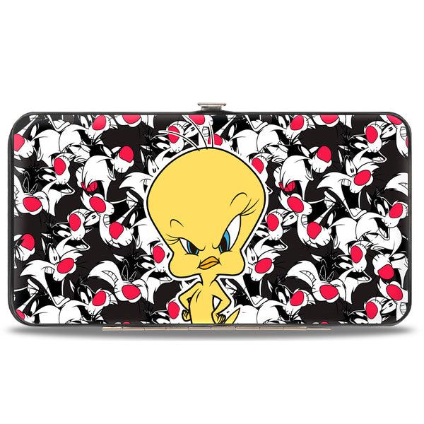 Buckle-Down Hinged Wallet - Tweety Pose Sylvester the Cat Expressions Stacked Black White Red