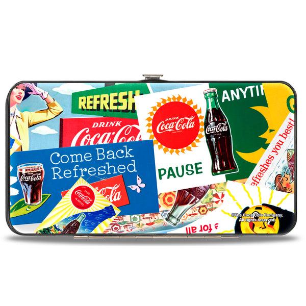 Buckle-Down Hinged Wallet - Vintage Coca-Cola COME BACK REFRESHED Ads And Icons Collage