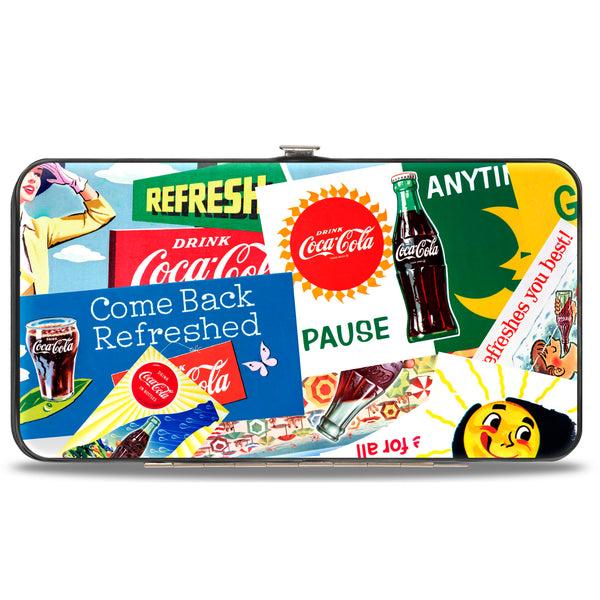 Buckle-Down Hinged Wallet - Vintage Coca-Cola COME BACK REFRESHED Ads And Icons Collage