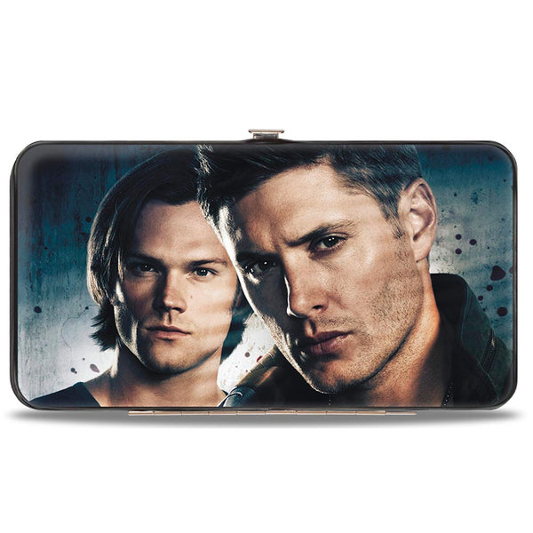 Buckle-Down Hinged Wallet - Winchester Brothers CLOSE-UP + SUPERNATURAL Logo Black Grays