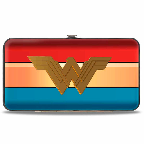 Buckle-Down Hinged Wallet - Wonder Woman 2017 Icon Stripe Red Golds Blue