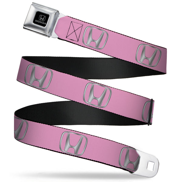 Buckle-Down Honda Seatbelt Belt - Honda Logo Pink/Silver-Fade Webbing
