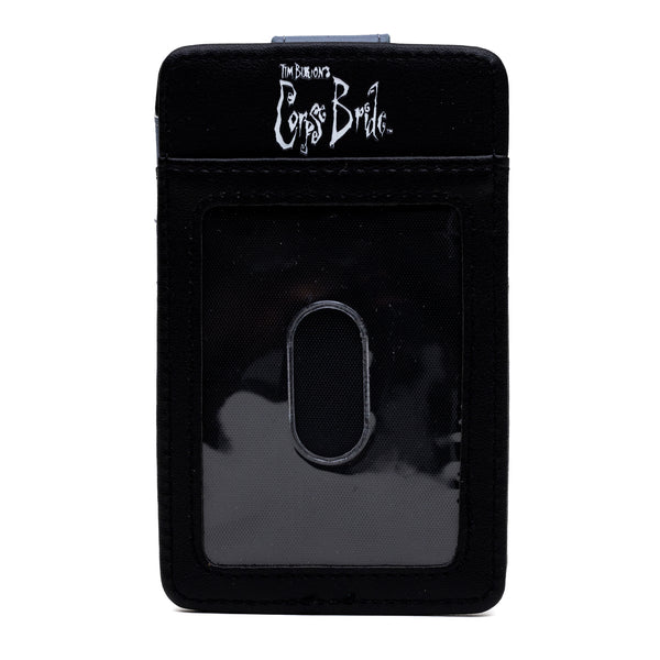 Buckle-Down Horror Movies Vegan Leather Wallet ID Card Holder Corpse Bride Emily Pose Black Gray 3.0" X 5.0"