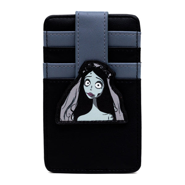 Buckle-Down Horror Movies Vegan Leather Wallet ID Card Holder Corpse Bride Emily Pose Black Gray 3.0" x 5.0"