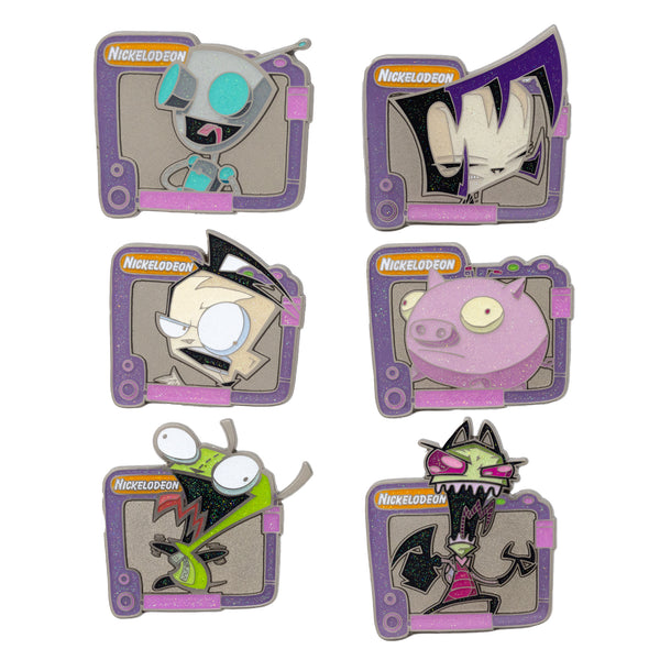 Buckle-Down Invader Zim Blind Box Glitter Enamel Pin Series - Mystery Character Zim GIR Piggy Dib Or Gaz