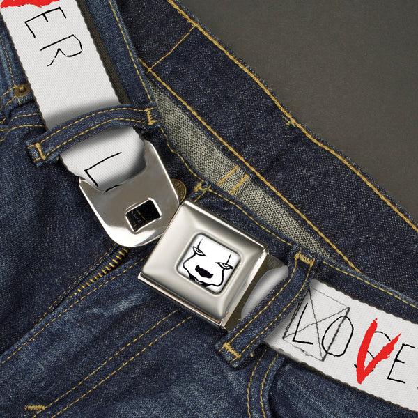 Buckle-Down It Chapter Two LOSER/LOVER Full Color White/Black/Red Seatbelt Belt - It Chapter Two LOSER/LOVER White/Black/Red Webbing