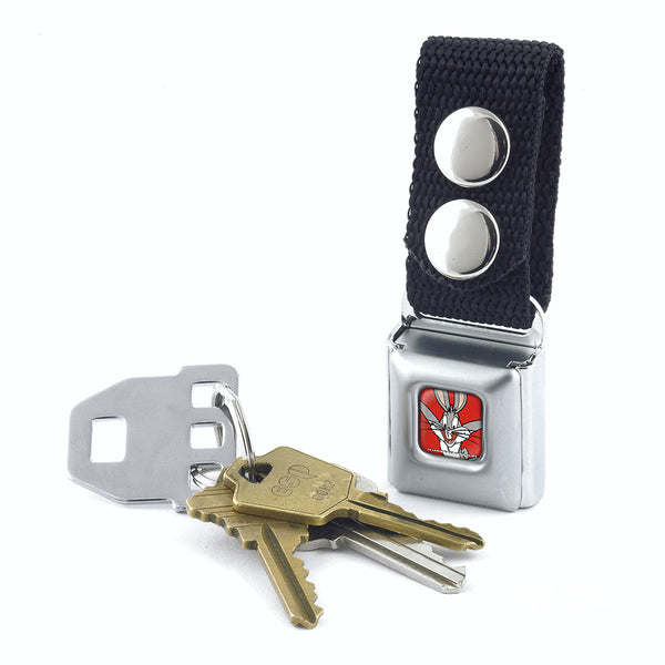 Buckle-Down Keychain - Bugs Bunny Face Full Color Red
