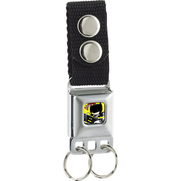 Buckle-Down Keychain - Chibi Batman Batmobile VROOOOM Full Color Yellow