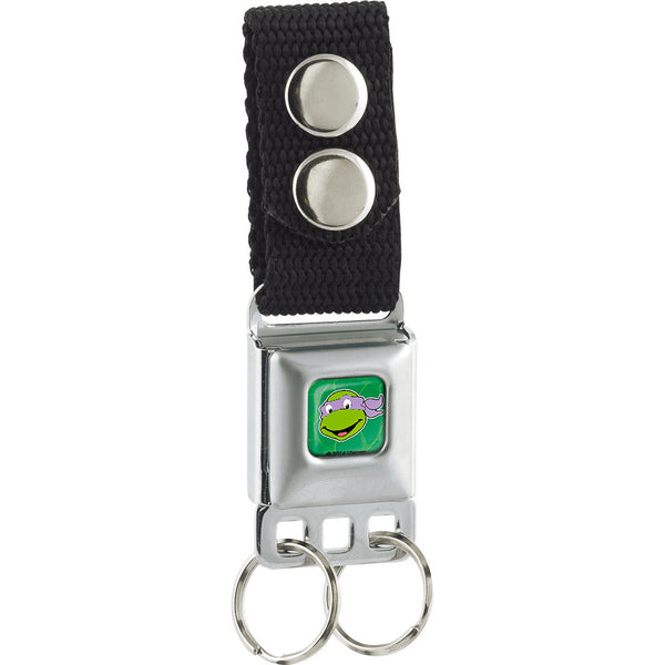 Buckle-Down Keychain - Classic Teenage Mutant Ninja Turtles Donatello Face Turtle Shell Full Color Green
