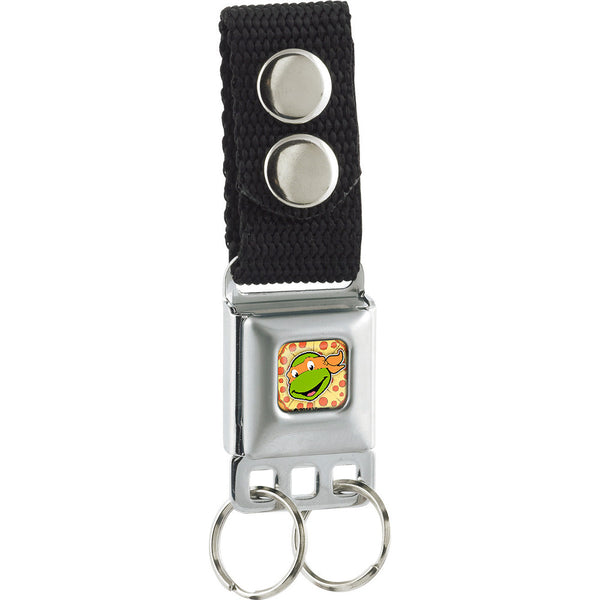 Buckle-Down Keychain - Classic Teenage Mutant Ninja Turtles Michaelangelo Face Pizza Full Color
