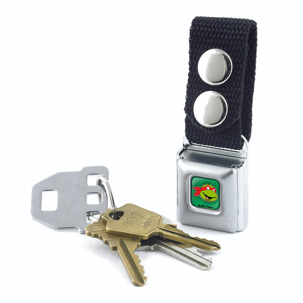 Buckle-Down Keychain - Classic Teenage Mutant Ninja Turtles Raphael Face Turtle Shell Full Color Green