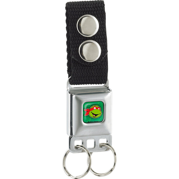 Buckle-Down Keychain - Classic Teenage Mutant Ninja Turtles Raphael Face Turtle Shell Full Color Green